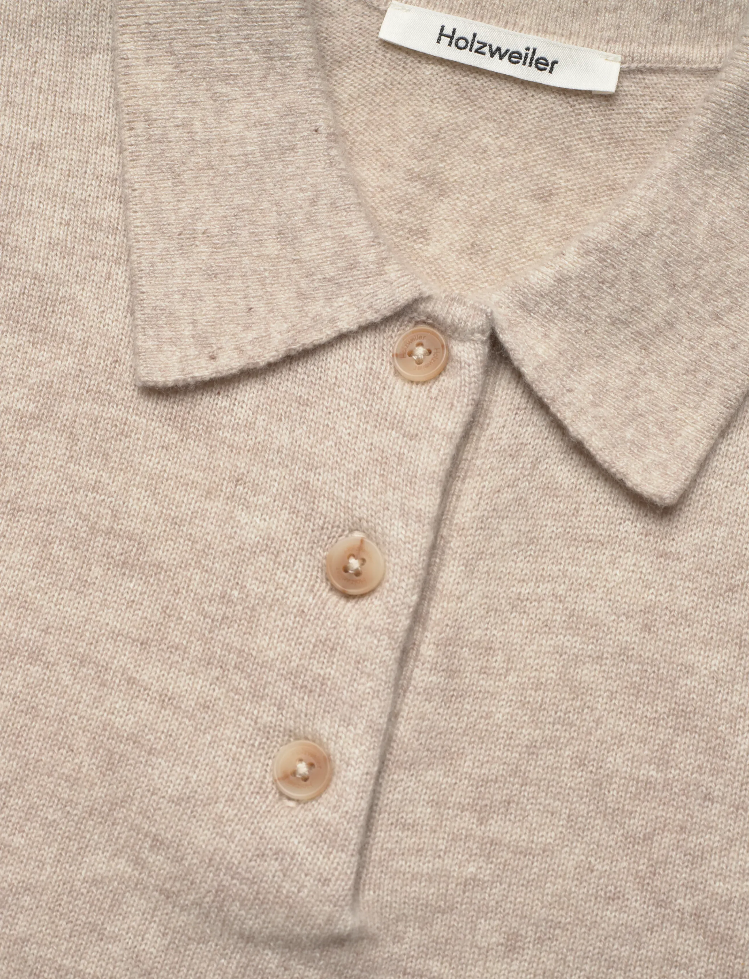 HOLZWEILER - Cashmere Short Sleeve Polo - poloskjorter - sand - 5