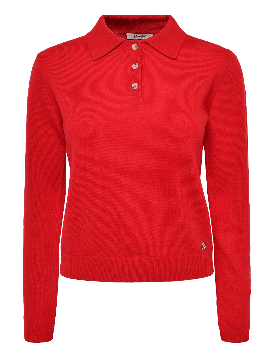 HOLZWEILER - Isabella Cashmere Polo - cashmere - red - 0