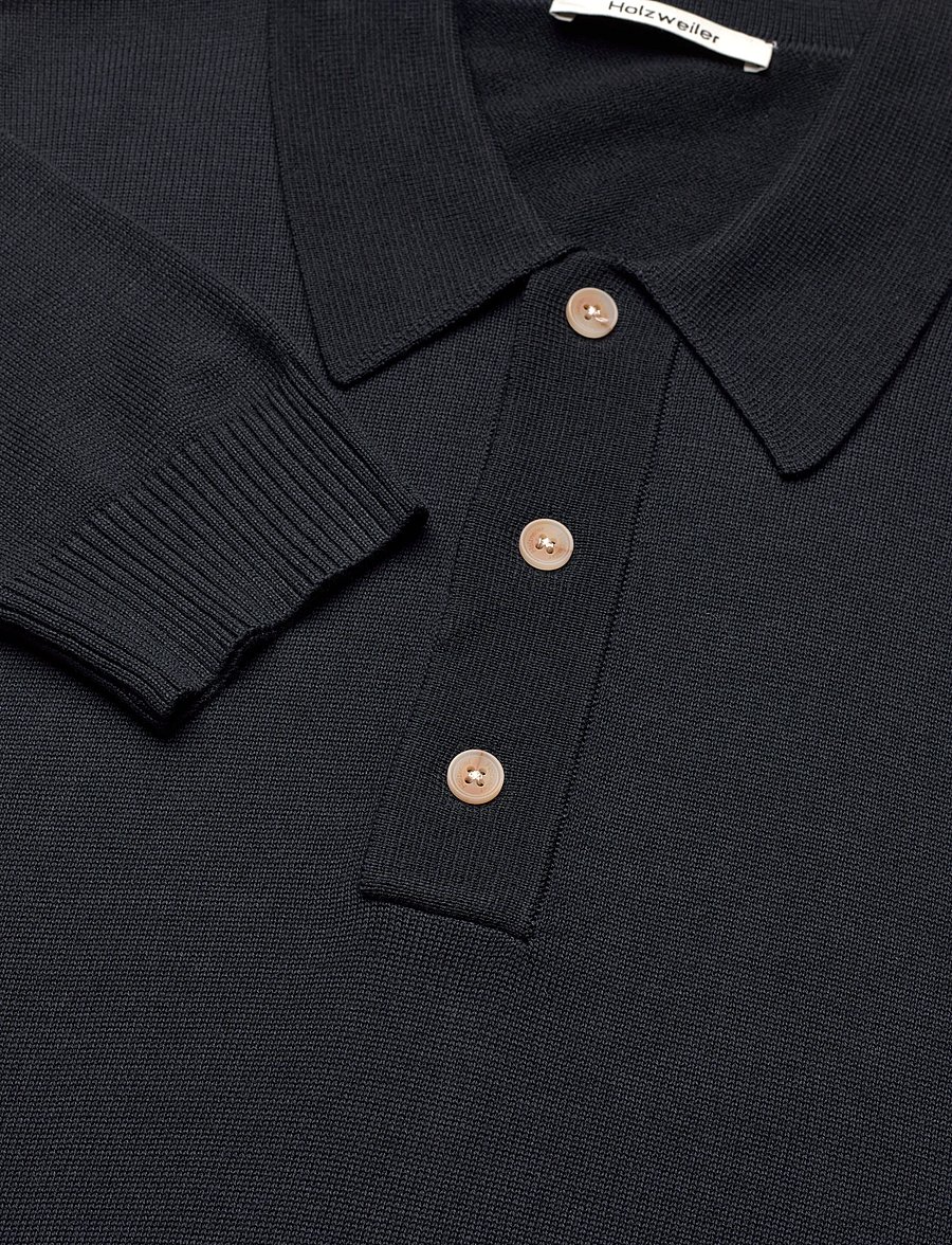 HOLZWEILER - Ollie Polo - pikkade varrukatega kootud polosärgid - navy - 2