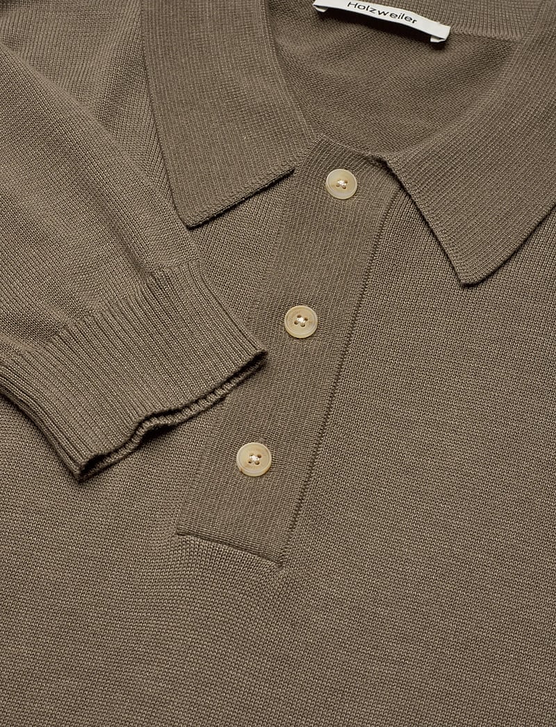HOLZWEILER - Ollie Polo - långärmade stickade pikétröjor - taupe - 3