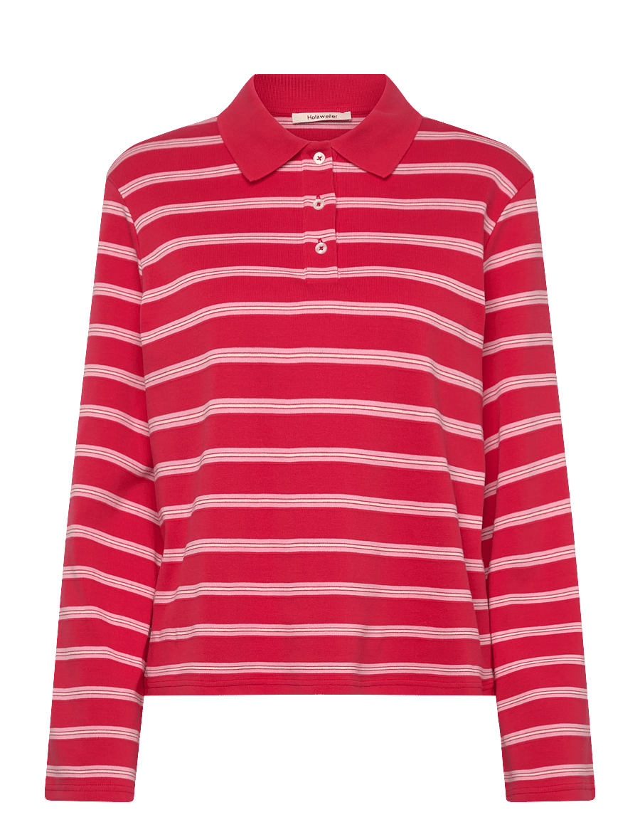 HOLZWEILER - Sunny Polo - t-särgid ja alussärgid - red stripe - 1