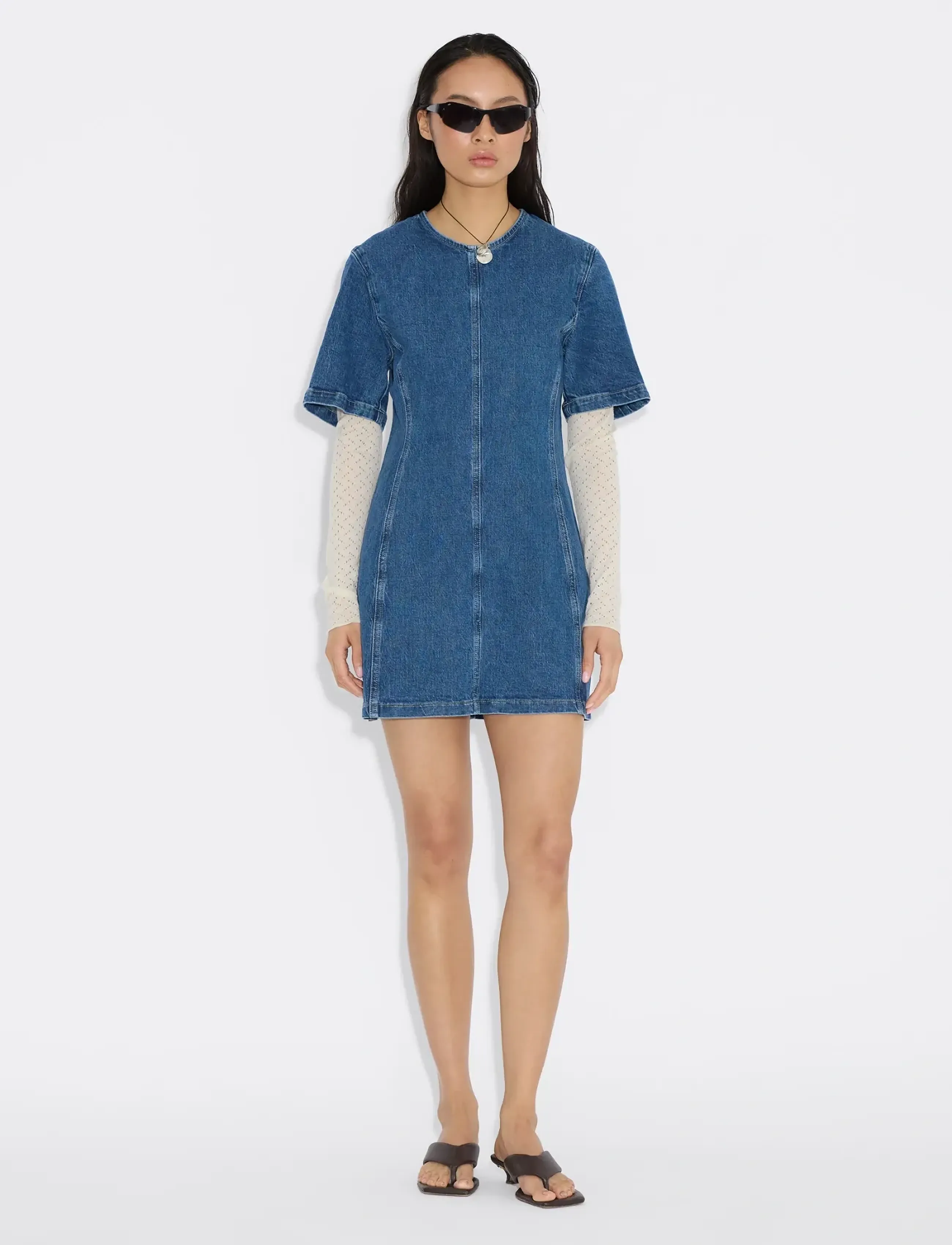 HOLZWEILER Short Denim Dress, Kvinder, Kort Denimkjole, Blå, Str: S