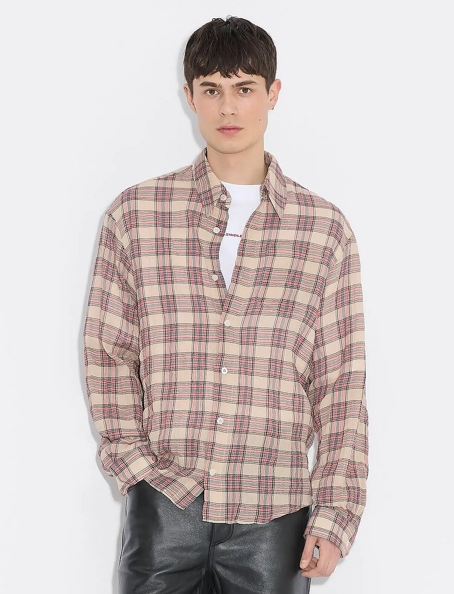 HOLZWEILER - Regular Check Shirt - tavalised t-särgid - pink check - 0