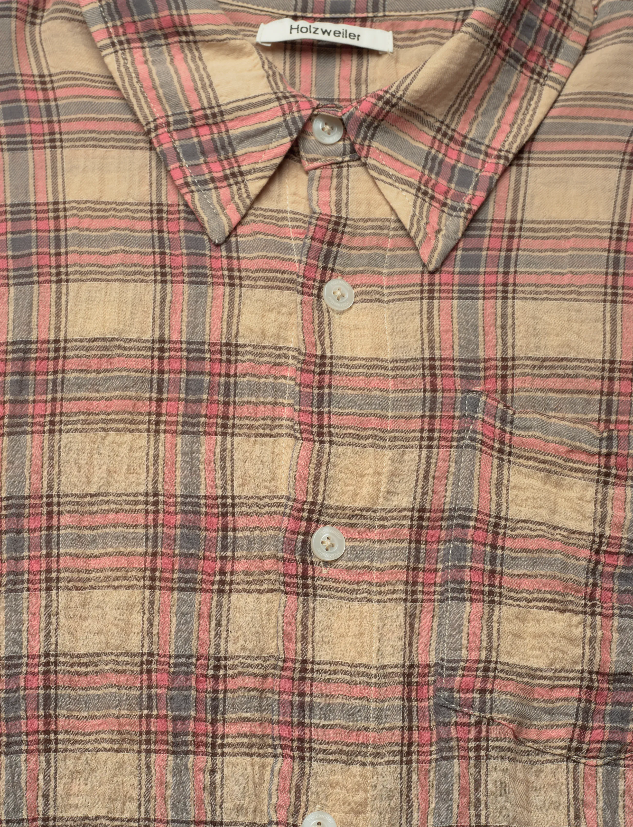 HOLZWEILER - Regular Check Shirt - mehed - pink check - 4
