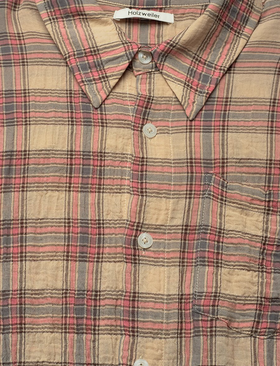 HOLZWEILER - Regular Check Shirt - tavalised t-särgid - pink check - 4