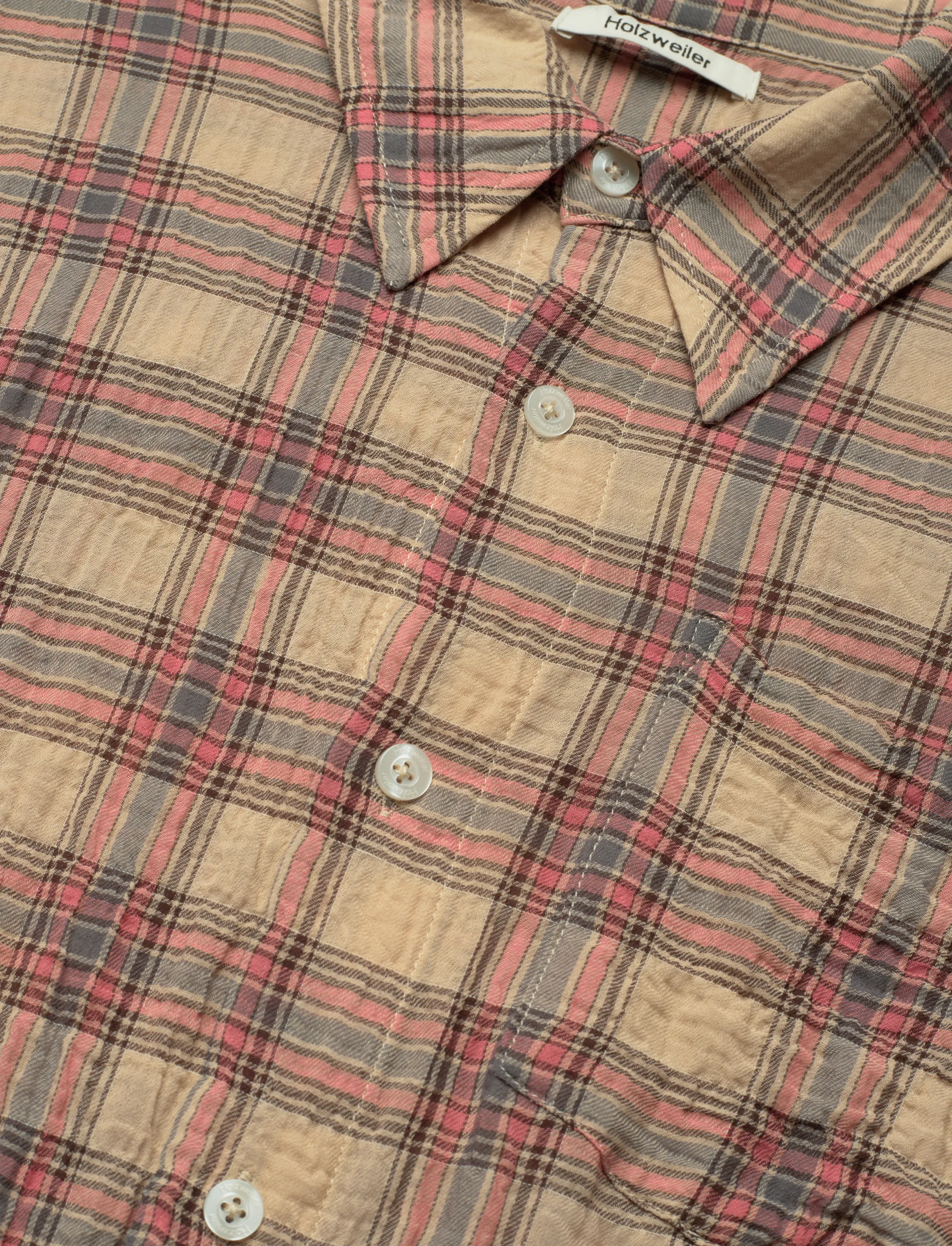 HOLZWEILER - Regular Check Shirt - mehed - pink check - 5