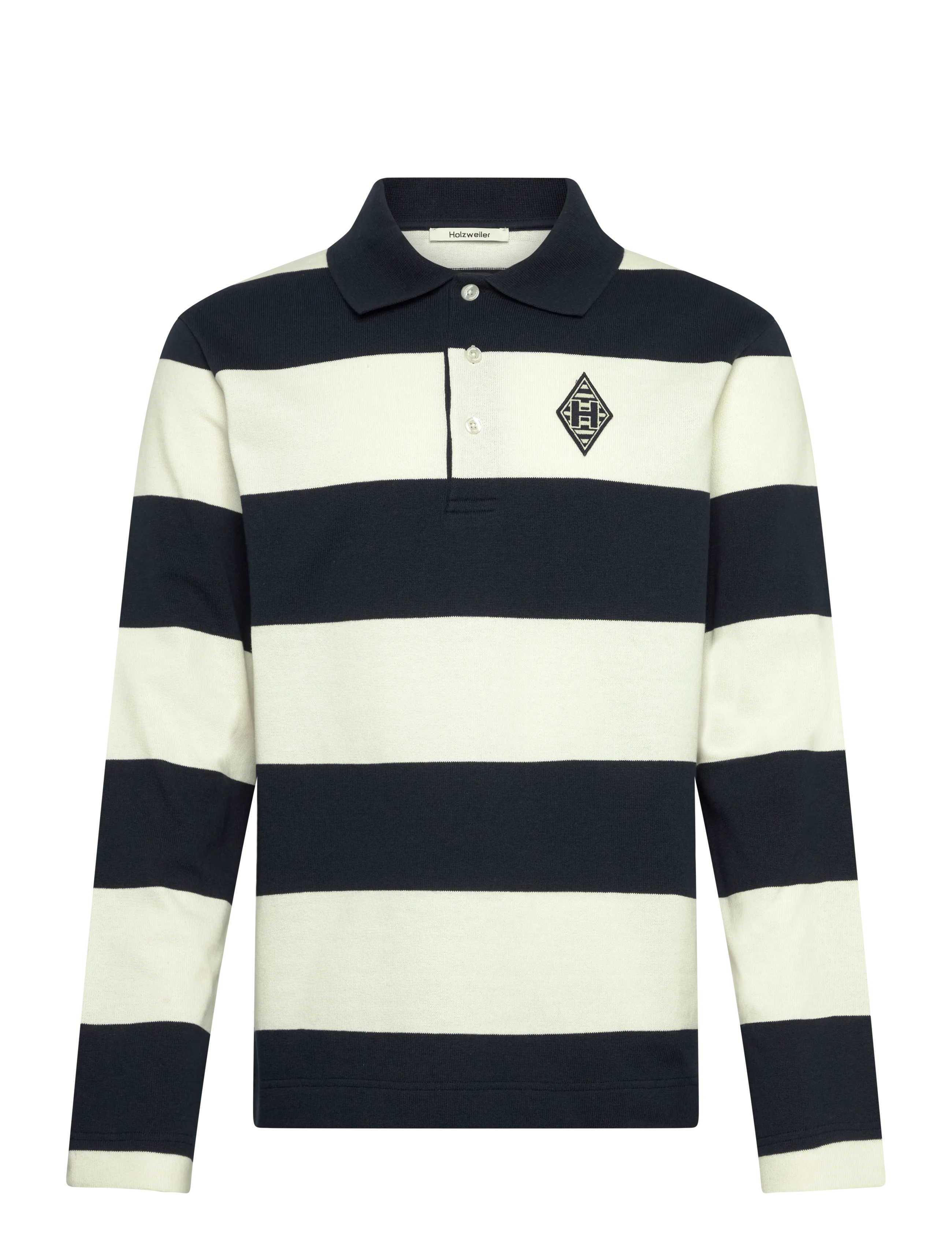HOLZWEILER Rugby Polo, L, Polos, Marineblau - Long-sleeved, Männerswear