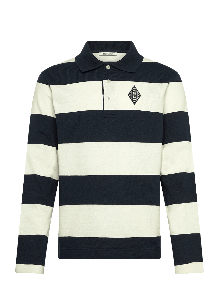 HOLZWEILER - Rugby Polo - pitkähihaiset - navy stripe - 0