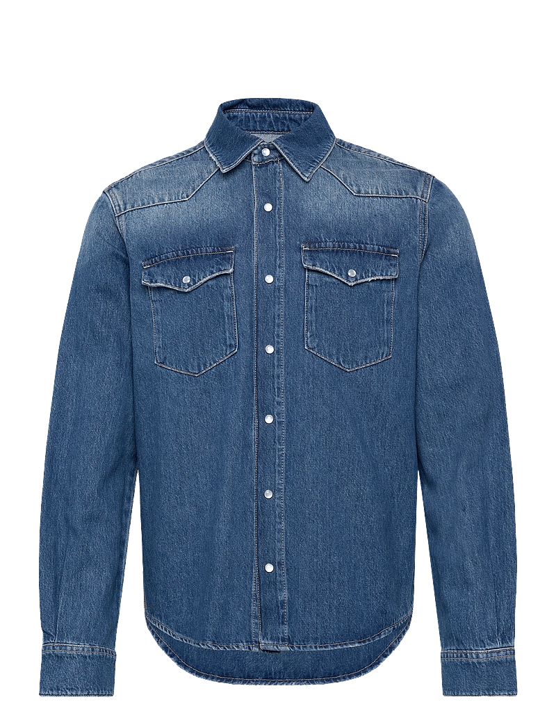 HOLZWEILER - M Slim Denim Shirt - basic skjorter - blue - 0