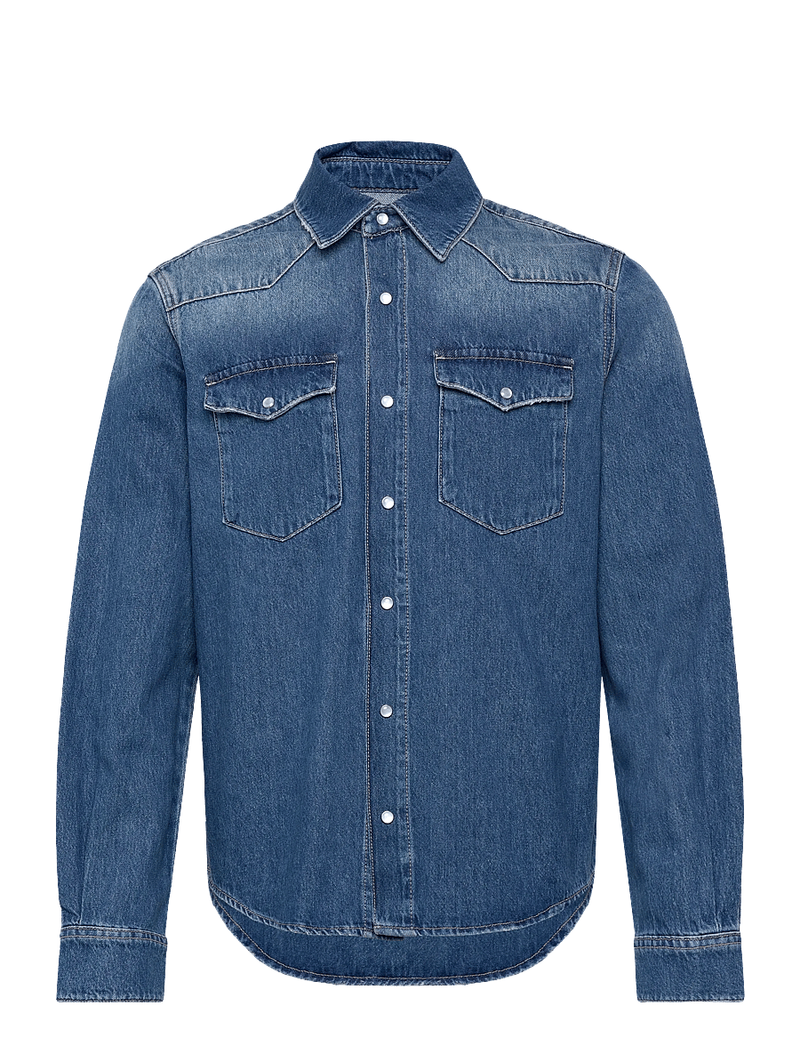 HOLZWEILER - M Slim Denim Shirt - basic-hemden - blue - 0