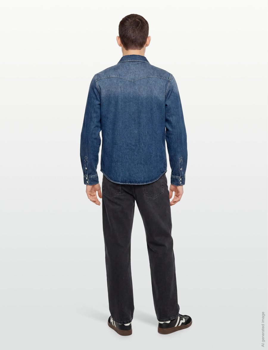 HOLZWEILER - M Slim Denim Shirt - basic-hemden - blue - 4