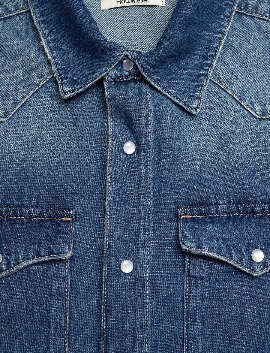 HOLZWEILER - M Slim Denim Shirt - basic-hemden - blue - 2
