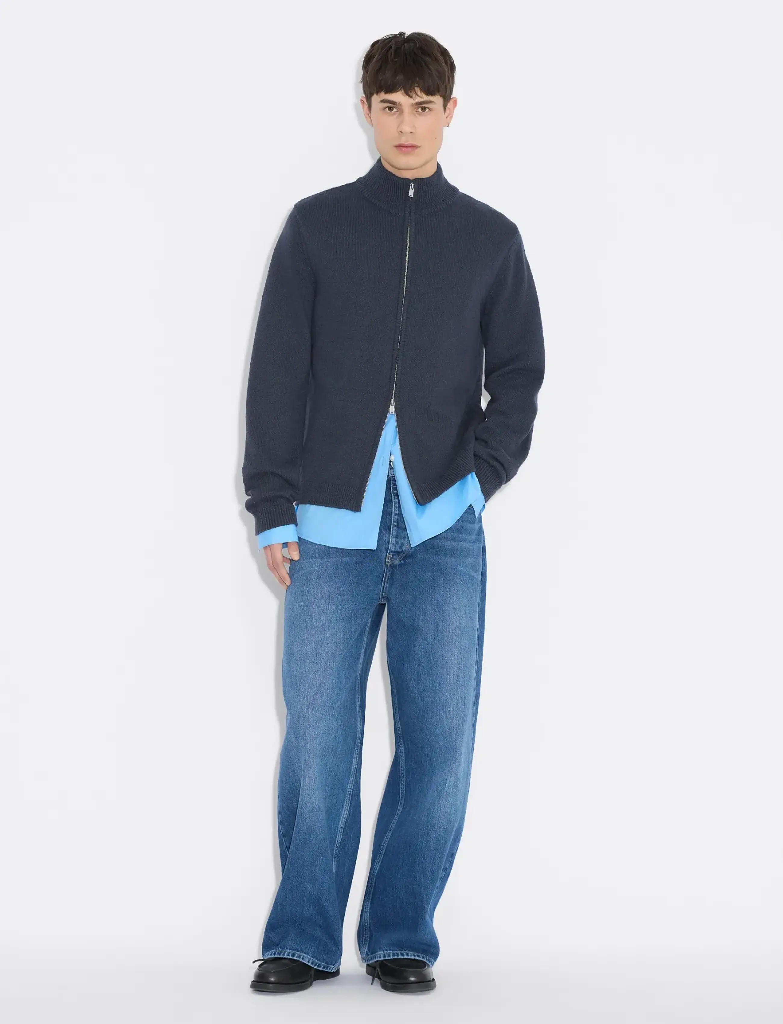 HOLZWEILER Atlantic Zip Cardgan, M, Navy, Strik > Cardigans, Herre