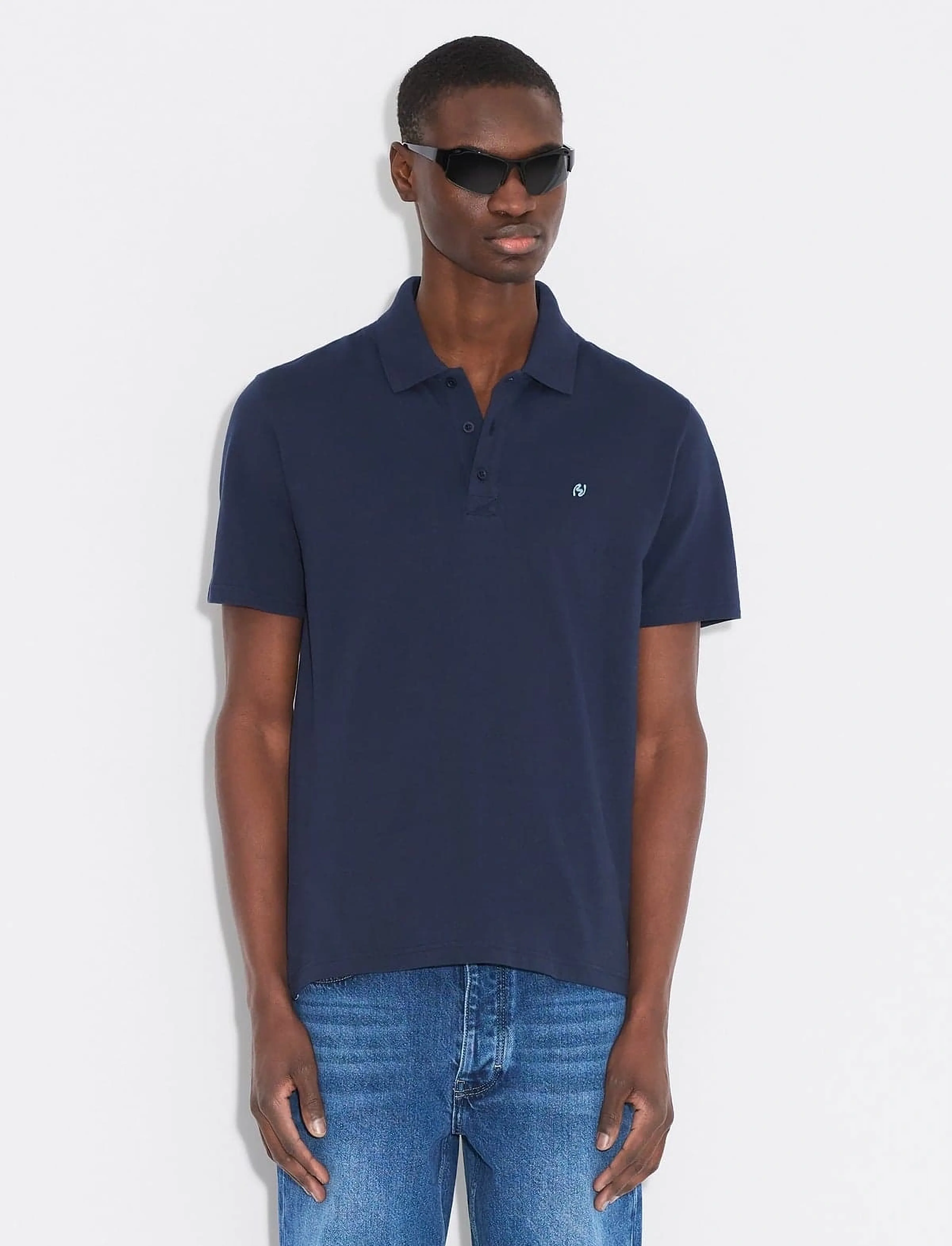 HOLZWEILER Slim Pique, S, Navy, Poloer > Kortærmede, Herre