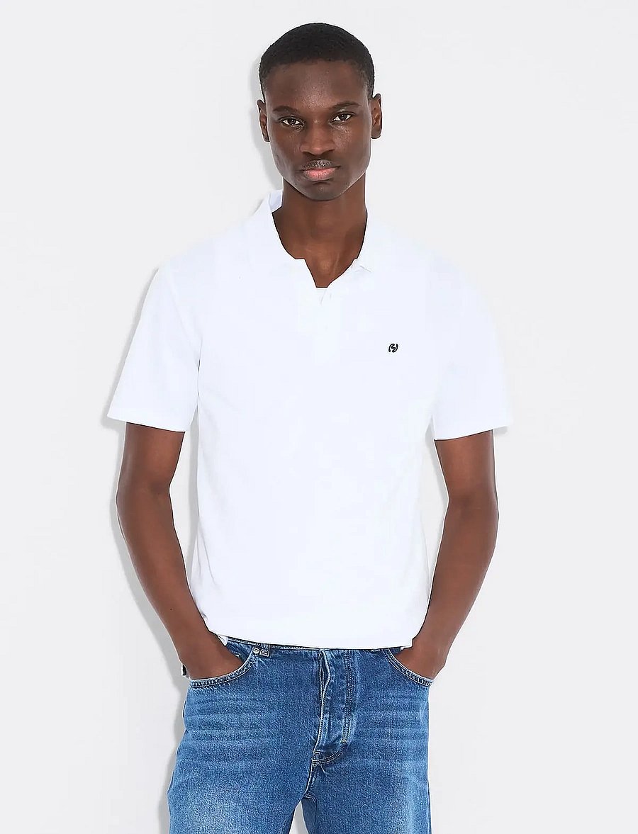 HOLZWEILER - Slim Pique - short-sleeved polos - white - 0