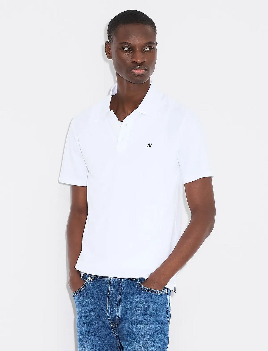 HOLZWEILER - Slim Pique - short-sleeved polos - white - 3