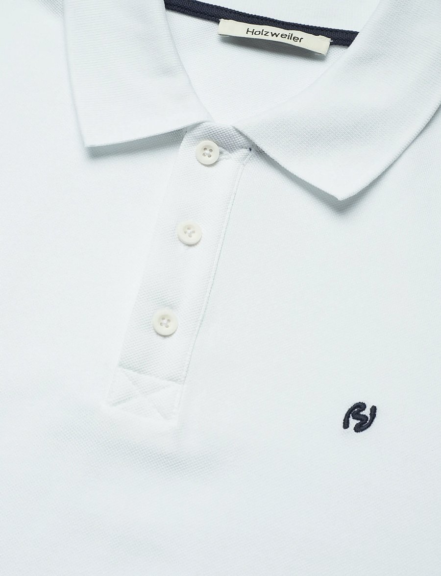 HOLZWEILER - Slim Pique - short-sleeved polos - white - 5