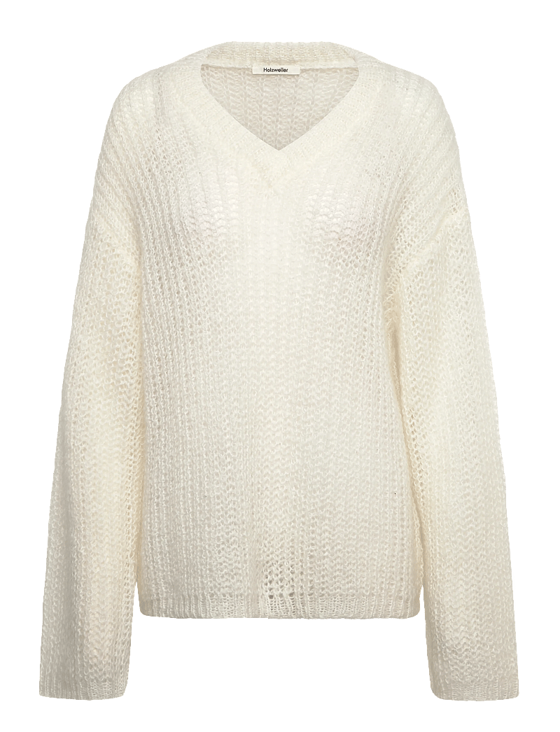 HOLZWEILER - Boxy Mohair V-Neck - pullover - ecru - 1