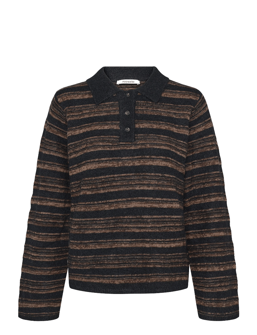 HOLZWEILER - Olivia Wool Polo Sweater - pullover - brown mix - 0