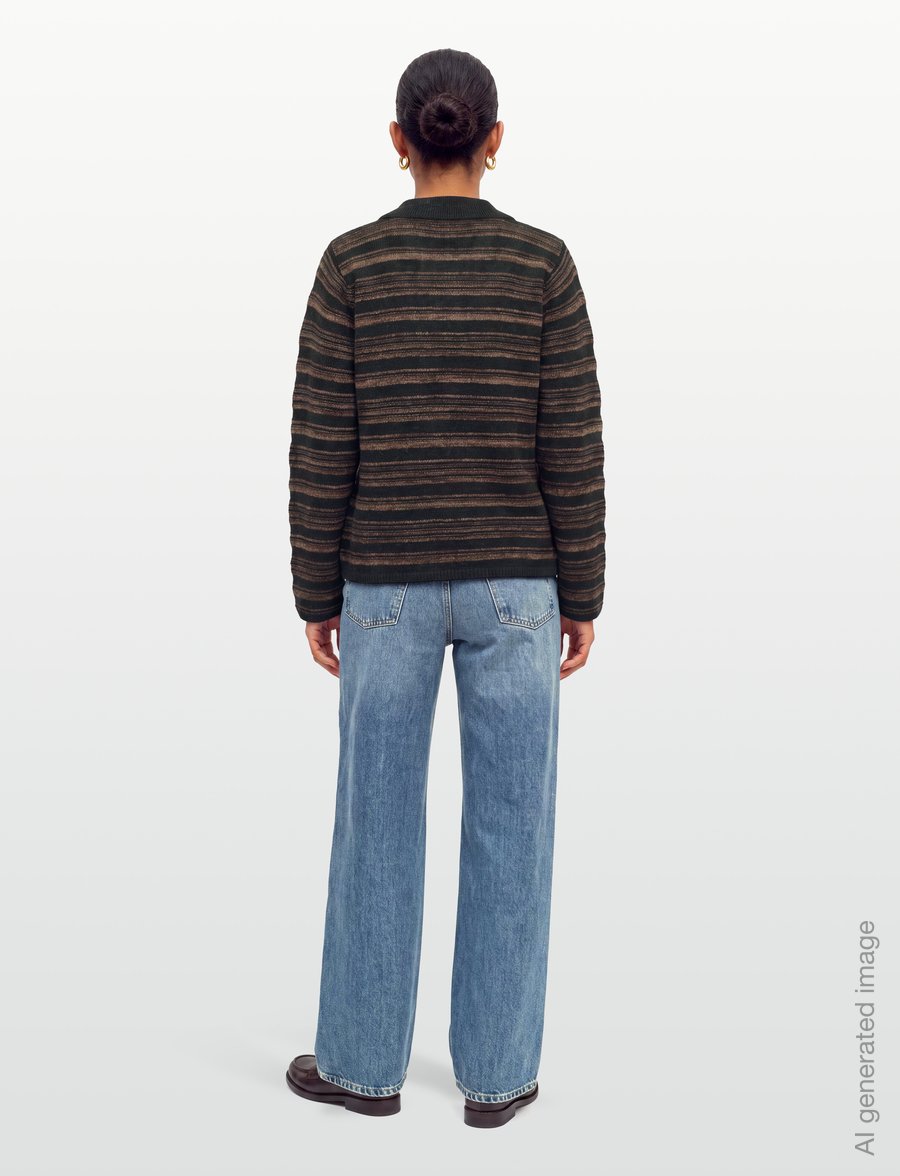 HOLZWEILER - Olivia Wool Polo Sweater - stickade tröjor - brown mix - 4
