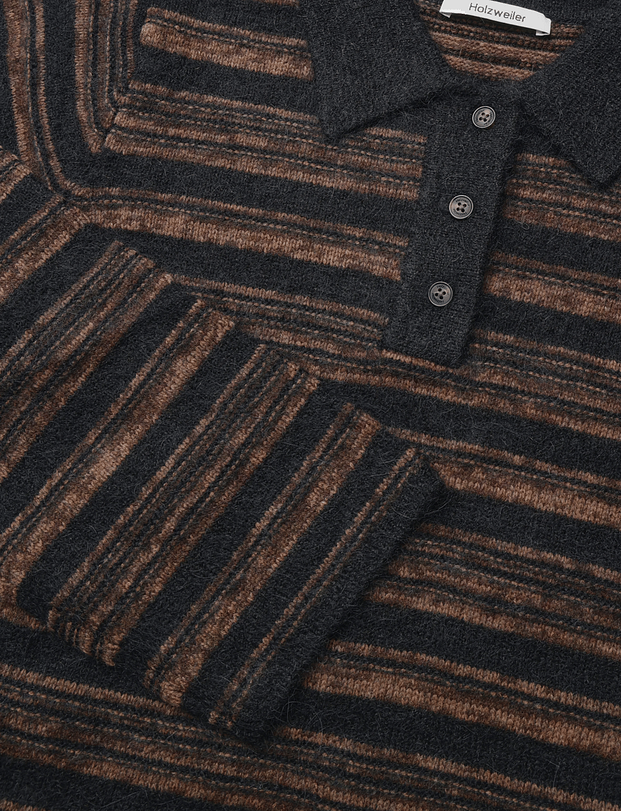 HOLZWEILER - Olivia Wool Polo Sweater - pullover - brown mix - 2