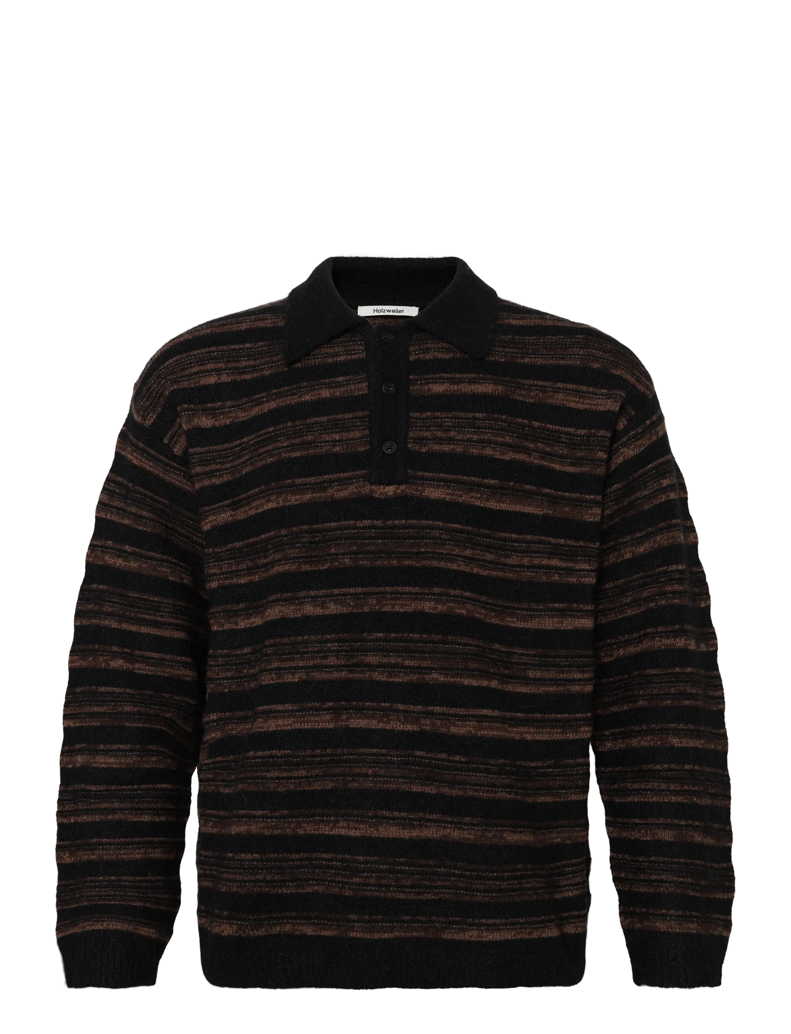 HOLZWEILER Ollie Wool Polo Sweater - Nach Anlass kaufen - BROWN STRIPE / brown