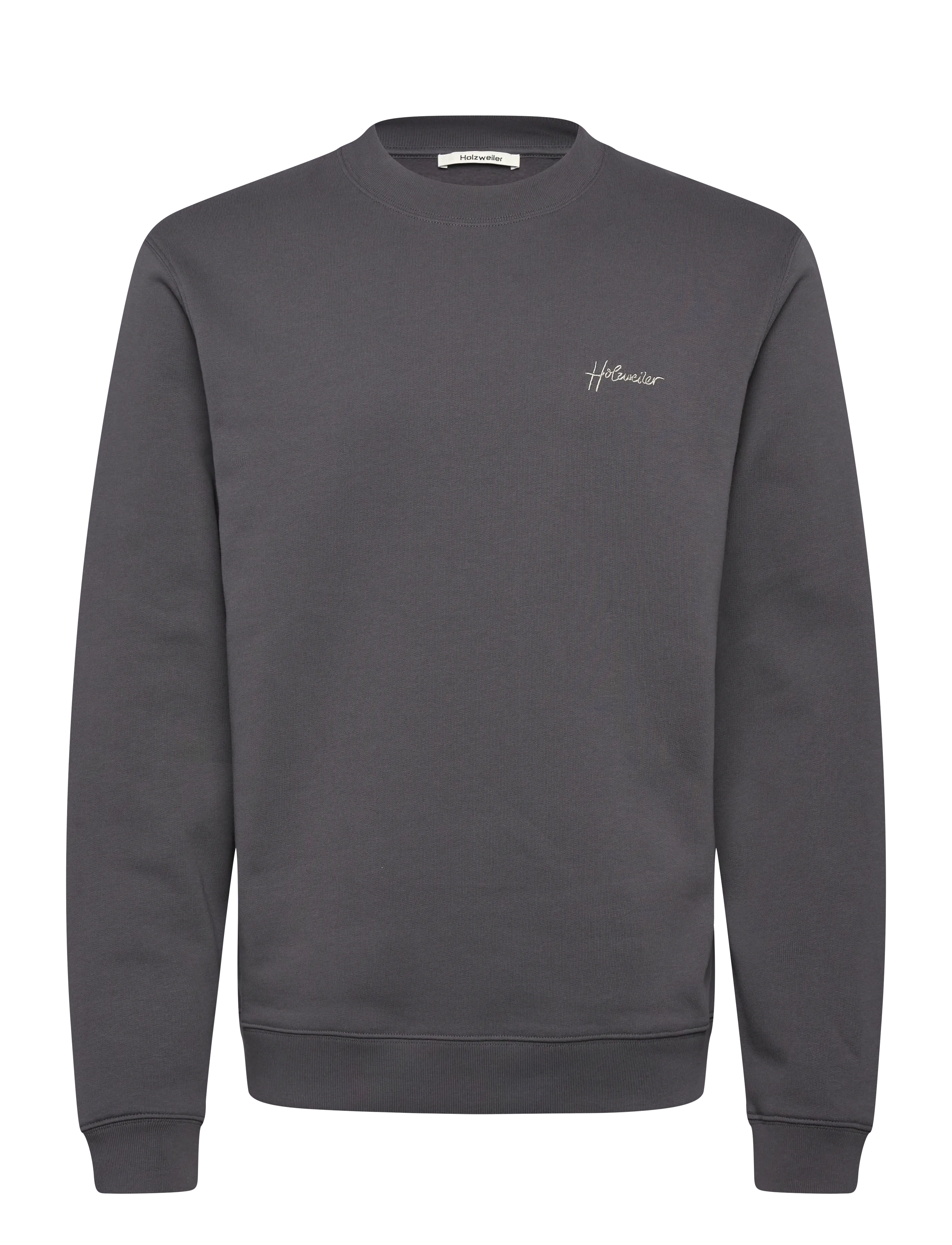 HOLZWEILER Embroidery Crew - Kleidung - DK. GREY / grey