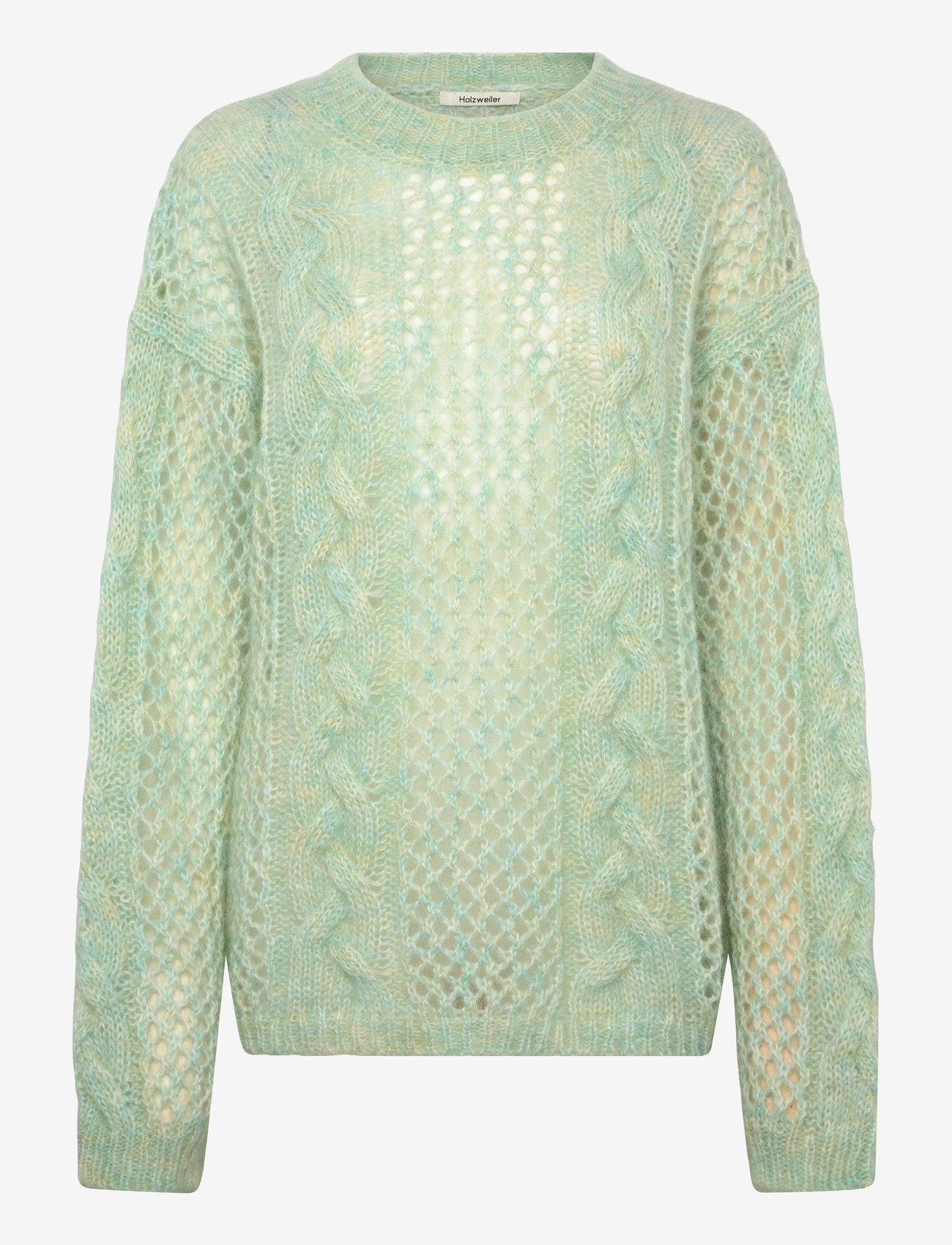 HOLZWEILER - Mohair Cable Knit Crew - pullover - green mix - 1