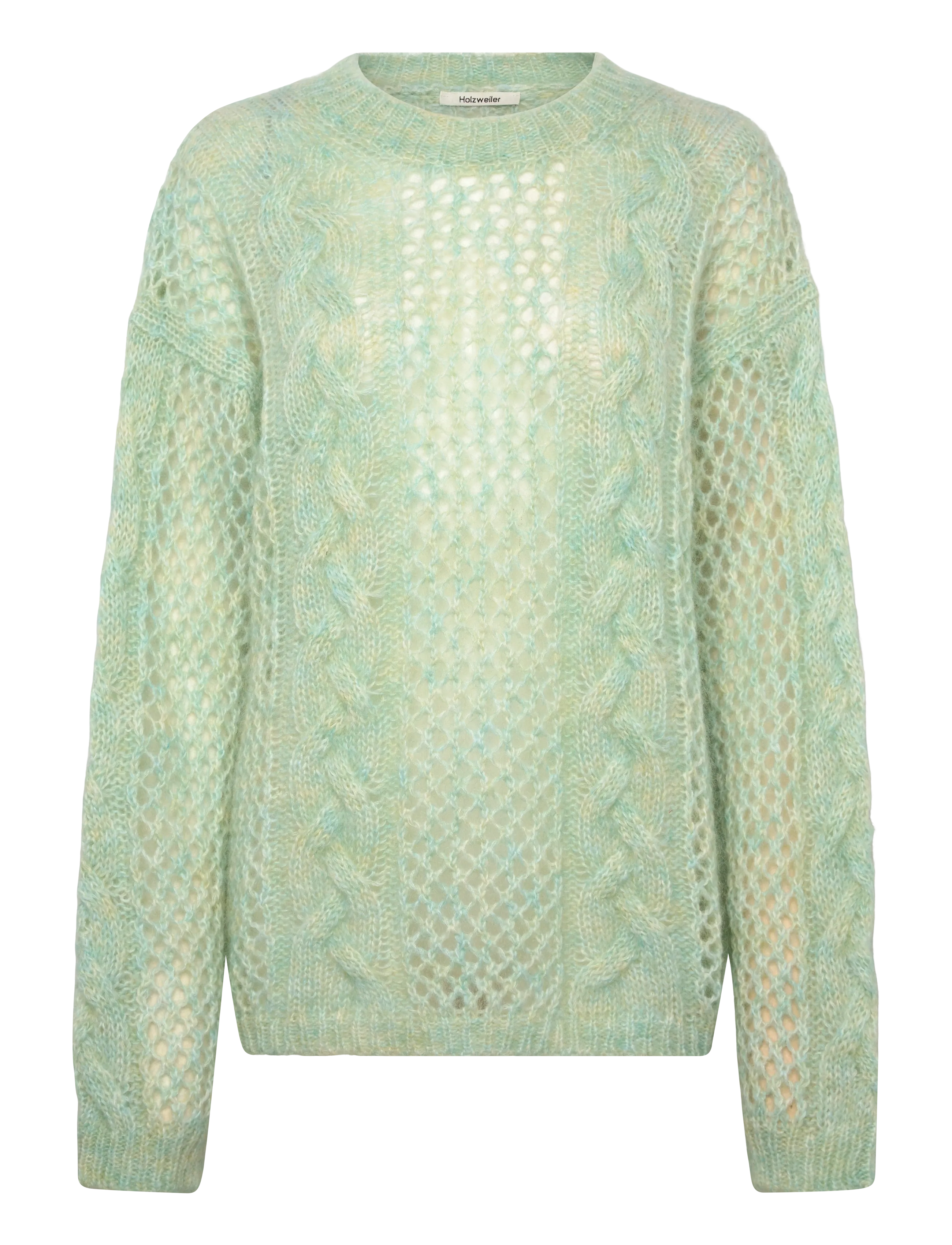 HOLZWEILER Mohair Cable Knit Crew - Clothing - GREEN MIX / green