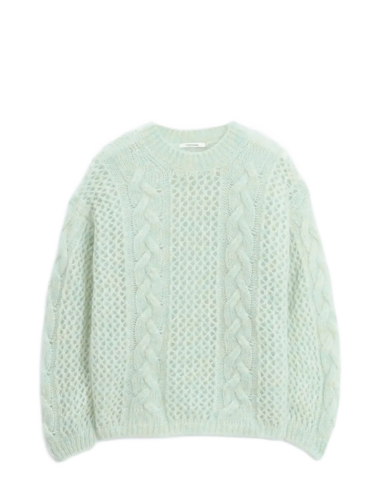 HOLZWEILER Mohair Cable Knit Crew - Jaunumi - GREEN MIX / green