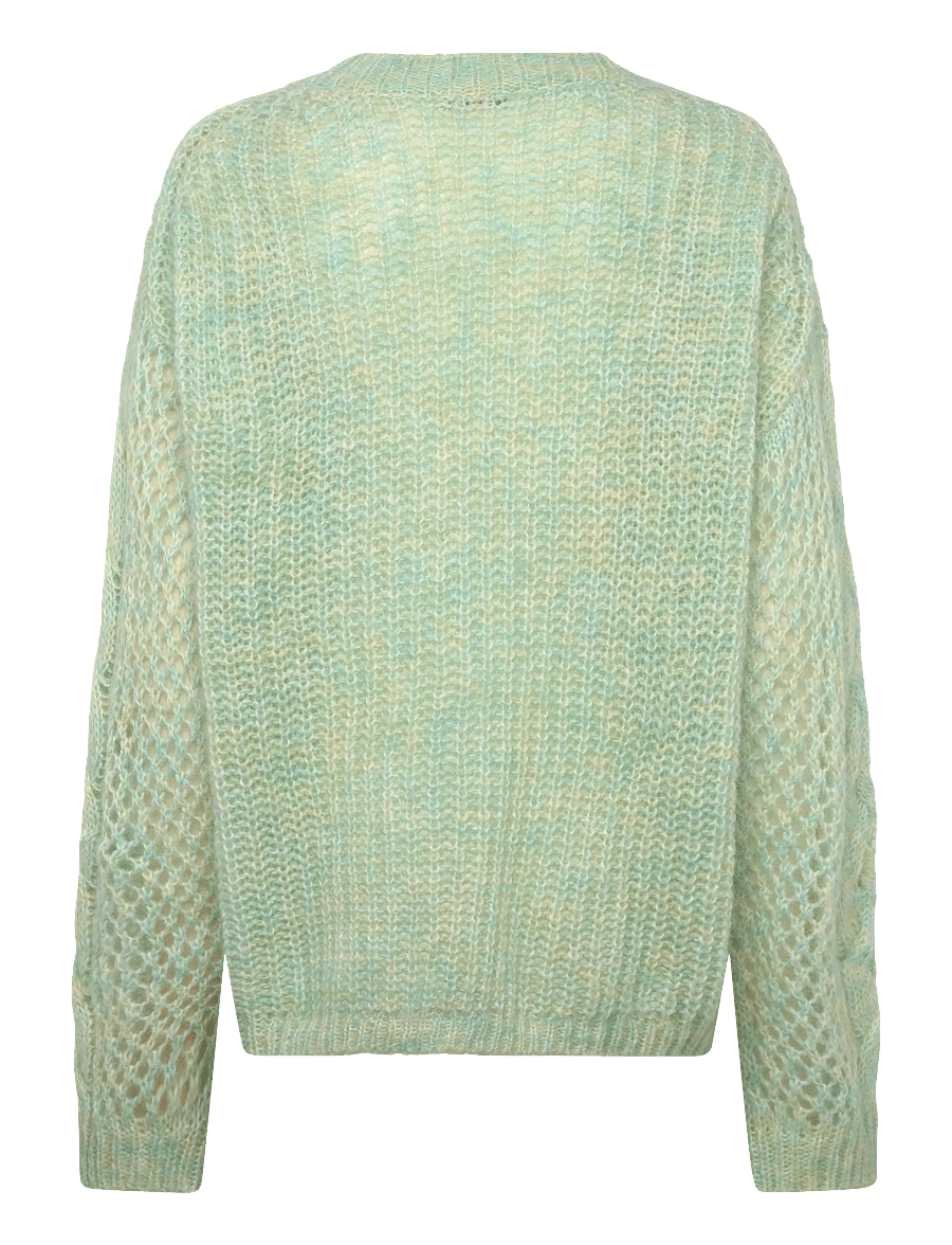 HOLZWEILER - Mohair Cable Knit Crew - tröjor - green mix - 2