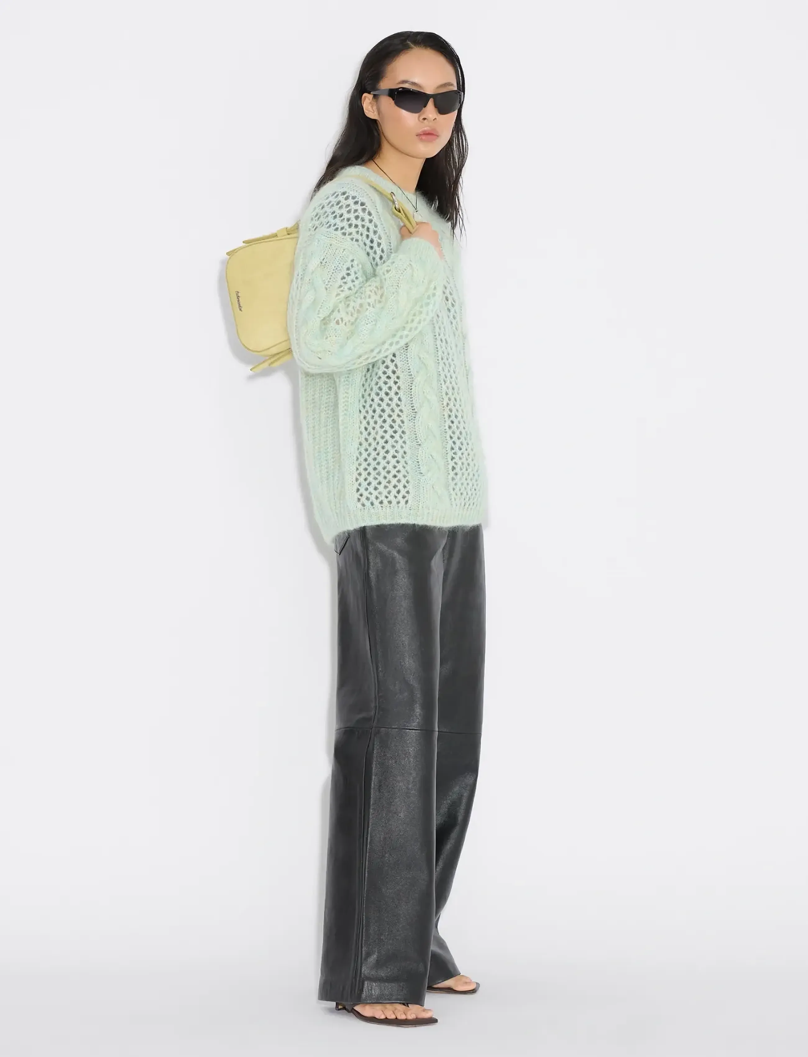 HOLZWEILER - Mohair Cable Knit Crew - sviitrid - green mix - 3