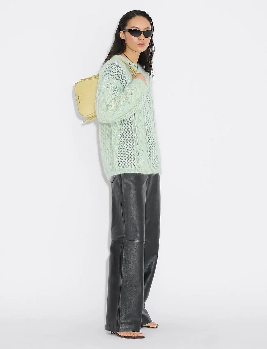 HOLZWEILER - Mohair Cable Knit Crew - tröjor - green mix - 3