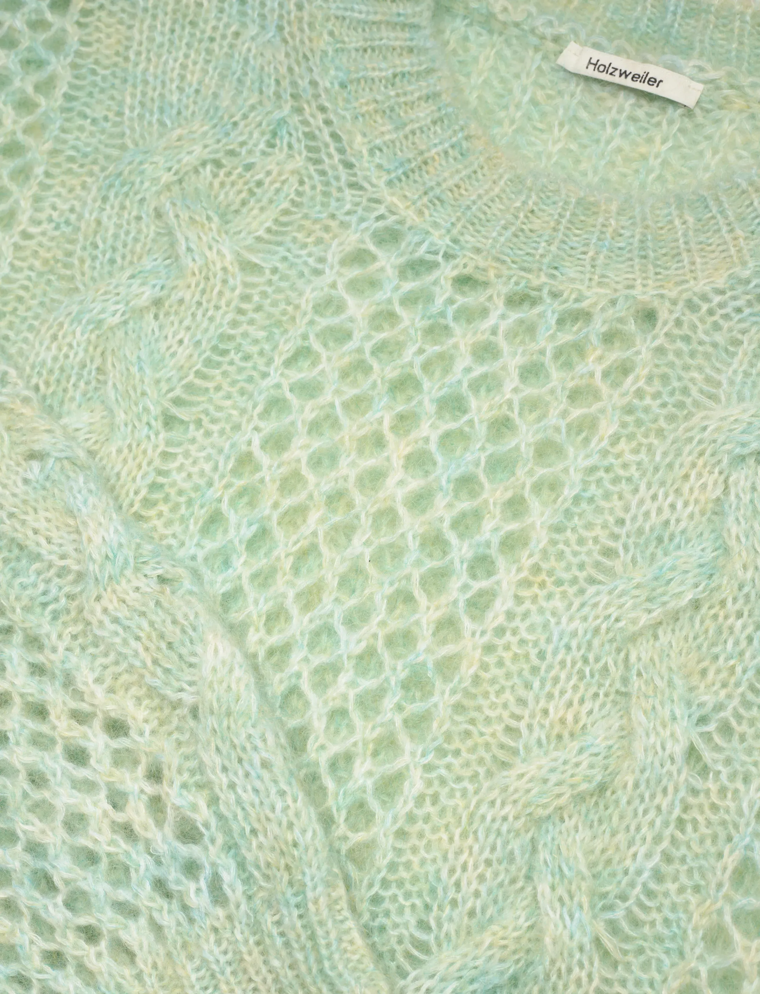 HOLZWEILER - Mohair Cable Knit Crew - sviitrid - green mix - 4