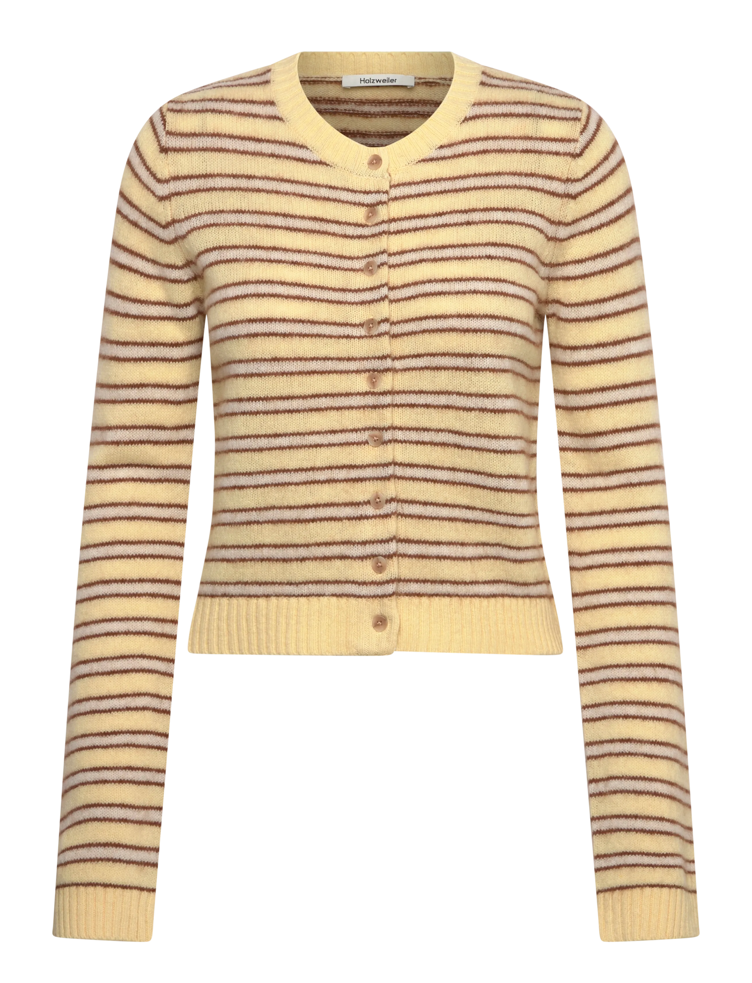 HOLZWEILER Stripe Wool Cardigan - Jaunumi - LT. YELLOW STRIPE / yellow