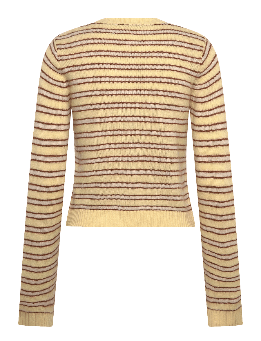 HOLZWEILER - Stripe Wool Cardigan - cardigans - lt. yellow stripe - 2