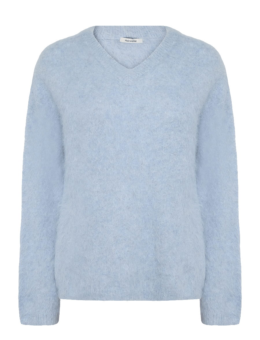 HOLZWEILER - Mona Alpaca V-Neck Sweater - striktrøjer - lt. blue - 0