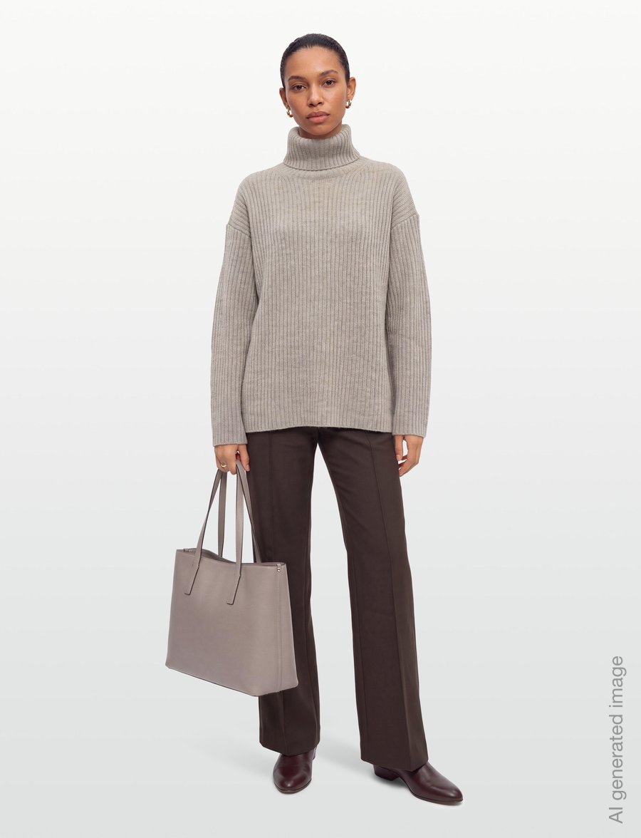 HOLZWEILER - Amara Rib Turtleneck - swetry - taupe - 0