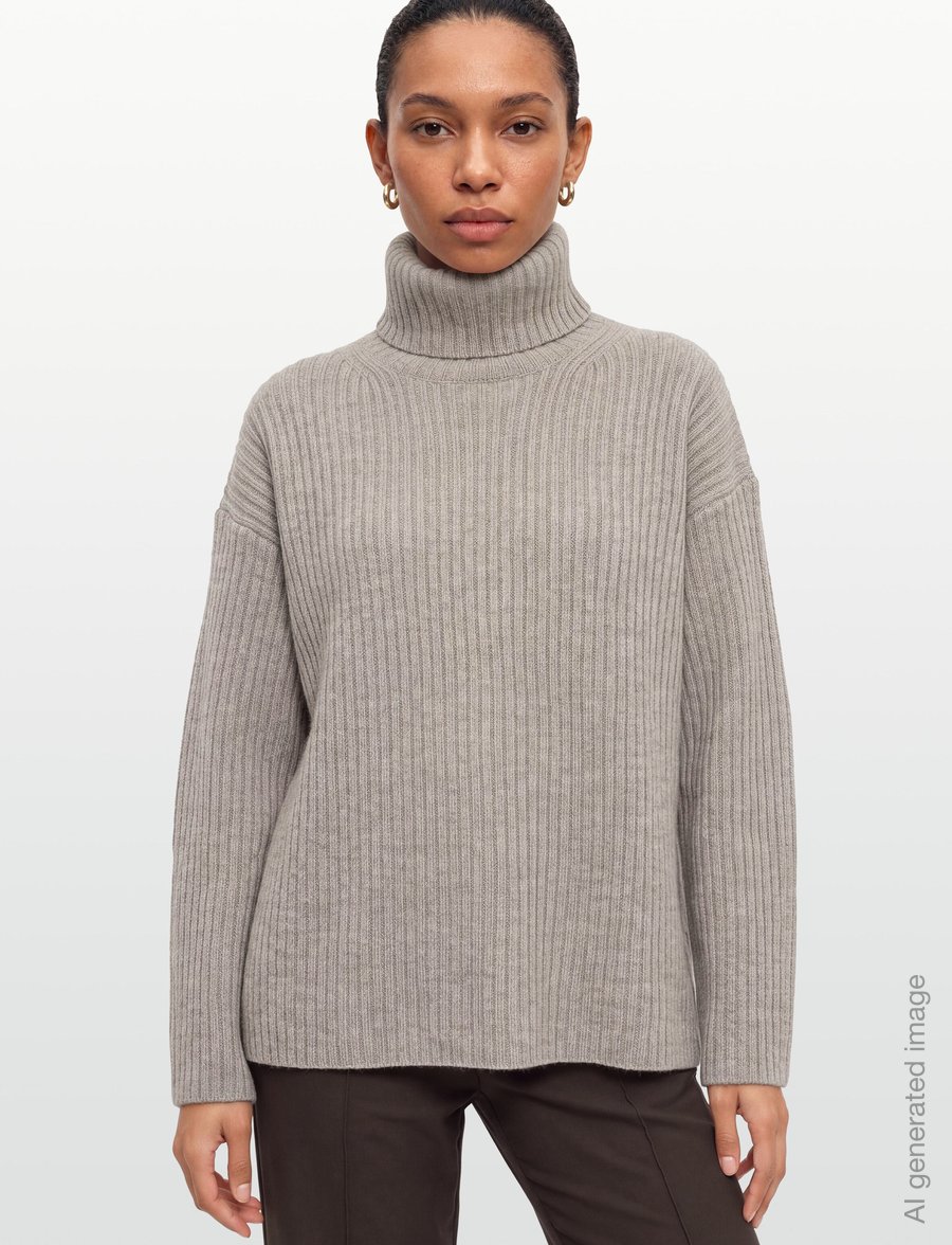 HOLZWEILER - Amara Rib Turtleneck - swetry - taupe - 3