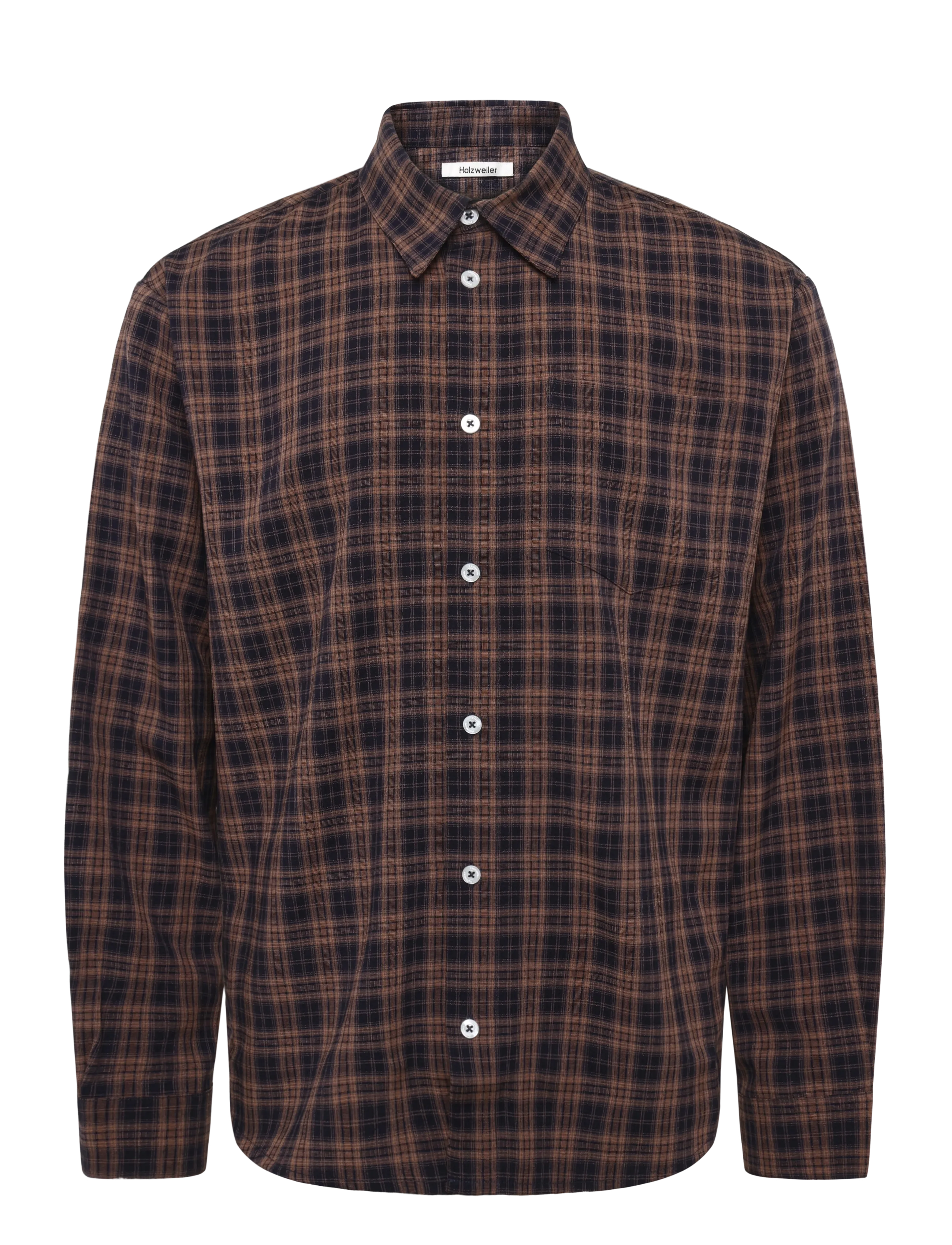 HOLZWEILER Fjord Check Shirt, Mænd, Ternskjorte, Orange, Str: L