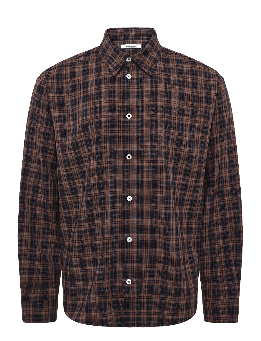 HOLZWEILER - Fjord Check Shirt - rutiga skjortor - orange check - 0