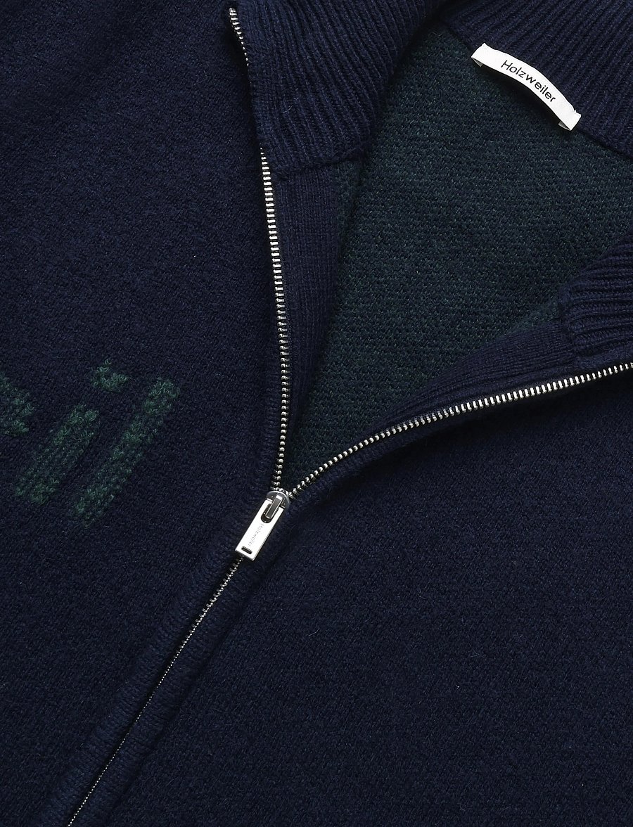 HOLZWEILER - Haza Logo Zip-Up Cardigan - pullover mit durchgehendem reißverschluss - navy mix - 2