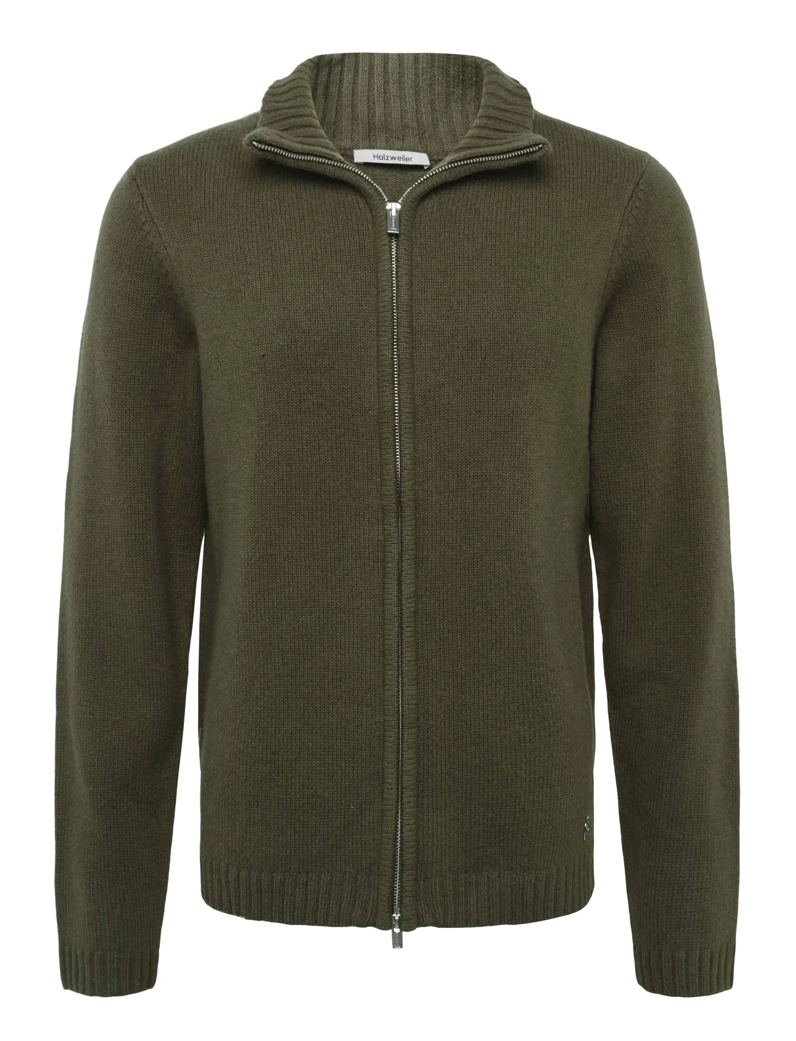 HOLZWEILER Andreas Zip-Up Cardigan - Riided - DK. GREEN / khaki/green