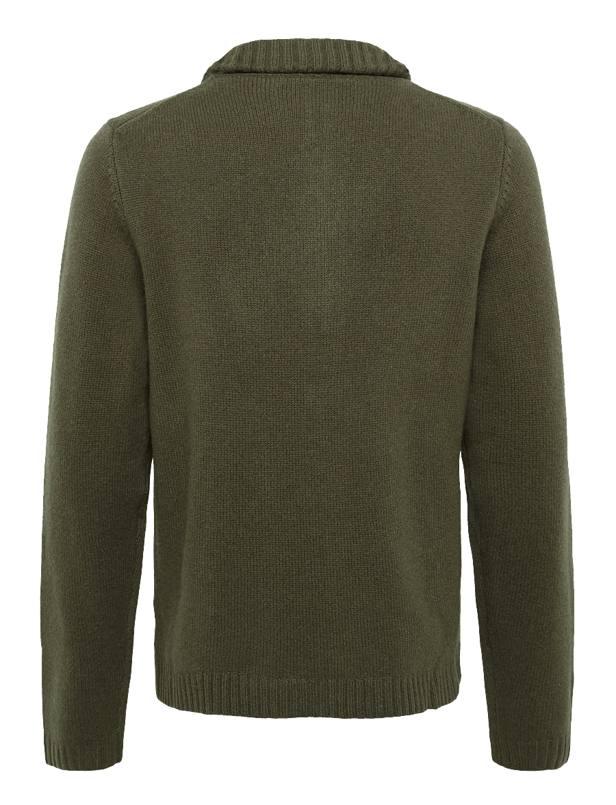 HOLZWEILER - Andreas Zip-Up Cardigan - poolpika lukuga džemprid - dk. green - 1