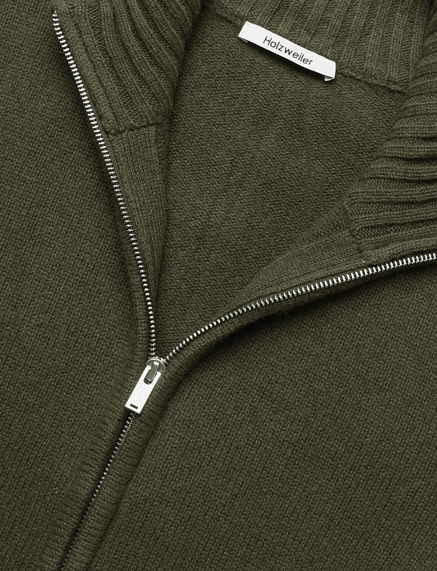 HOLZWEILER - Andreas Zip-Up Cardigan - poolpika lukuga džemprid - dk. green - 2