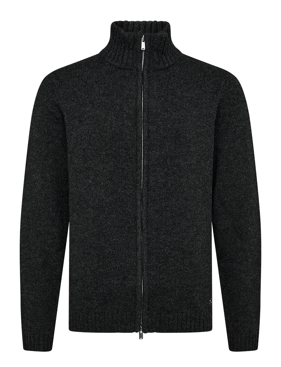 HOLZWEILER - Andreas Zip-Up Cardigan - pullover mit halbem reißverschluss - dk. grey - 0