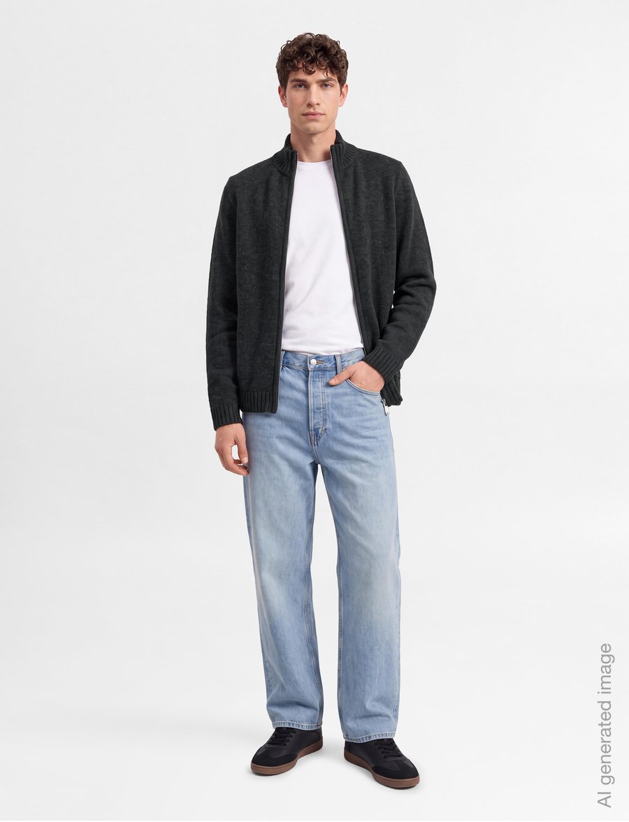 HOLZWEILER - Andreas Zip-Up Cardigan - džemperiai su pusiniu užtrauktuku - dk. grey - 0