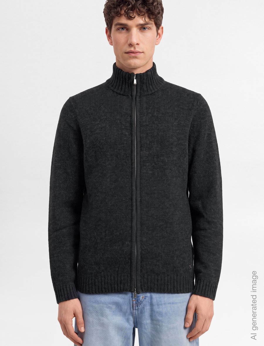 HOLZWEILER - Andreas Zip-Up Cardigan - džemperiai su pusiniu užtrauktuku - dk. grey - 3