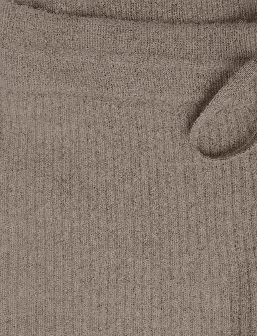 HOLZWEILER - Amara Rib Trousers - utsvängda byxor - taupe - 3