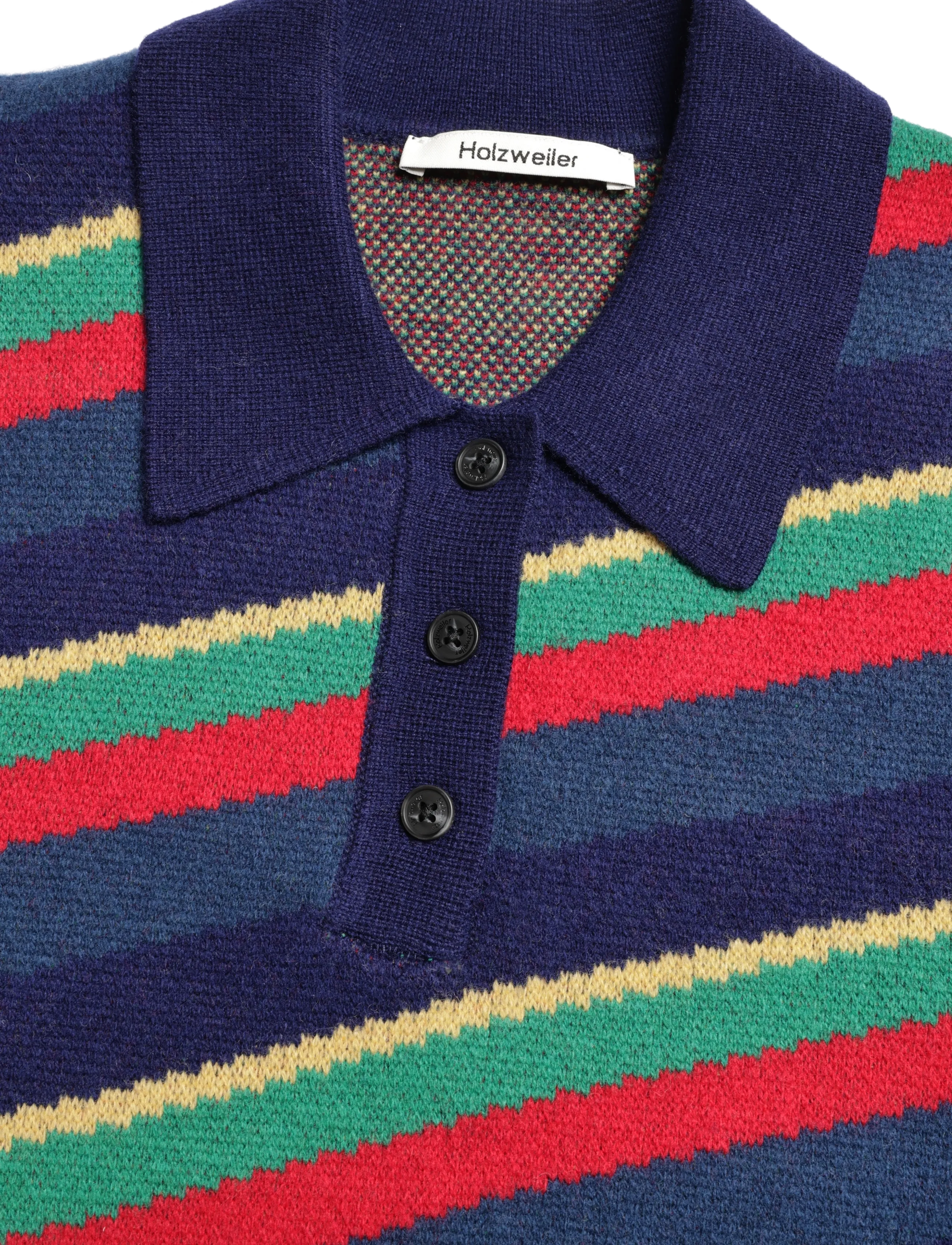 HOLZWEILER - Nova Jacquard Polo Sweater - red mix - 2